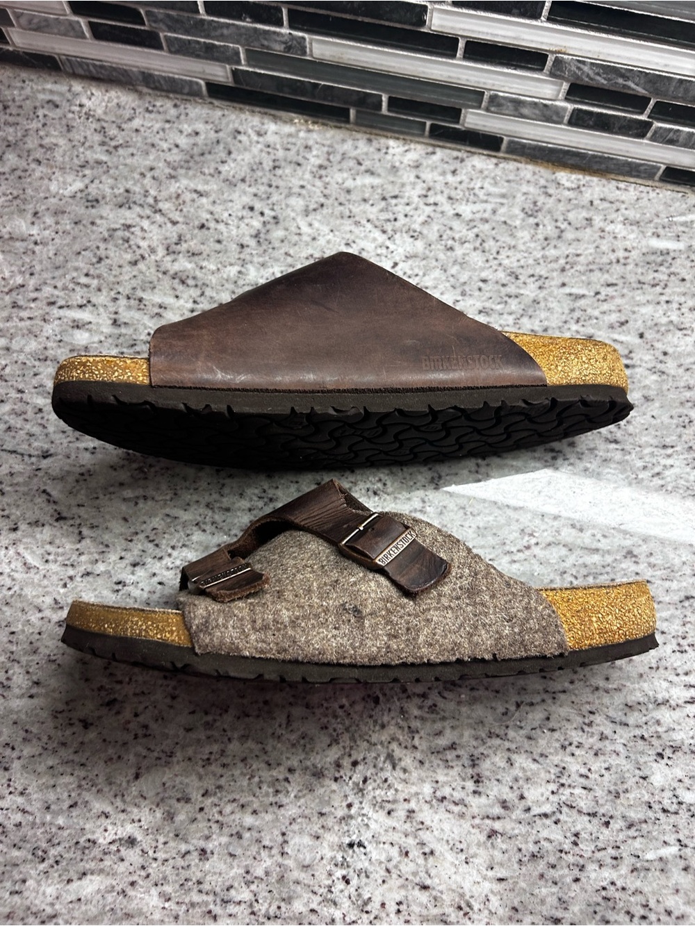 Birkenstock Mens Brown zurich Two-Buckle Slide Sandals size 10 - Picture 4 of 8